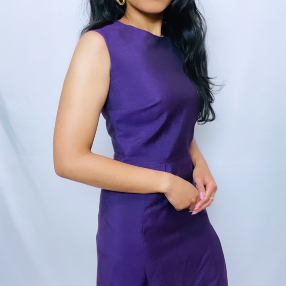 Yves Saint Laurent | Purple Wool and Mohair Ready to Wear Sleeveless Mini Dress - Picture 10 of 13